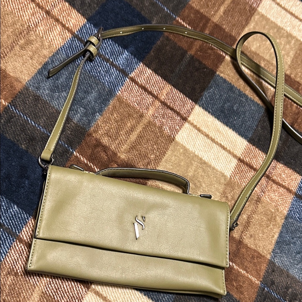Vera Wang Olive Green Crossbody Bag